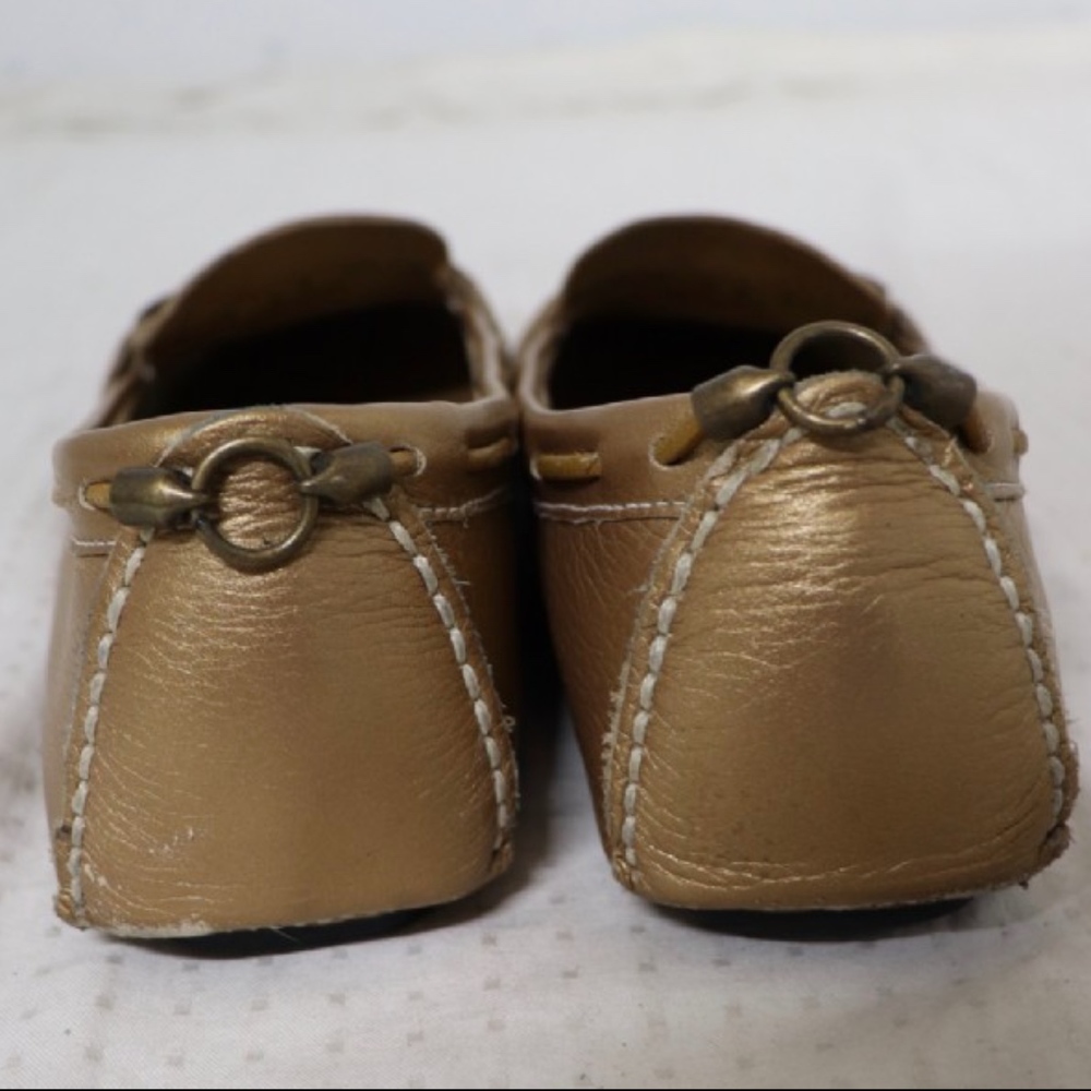 Cole Haan Jillie Moc Gold Flats, Size 8, With Box - Picture 6 of 6